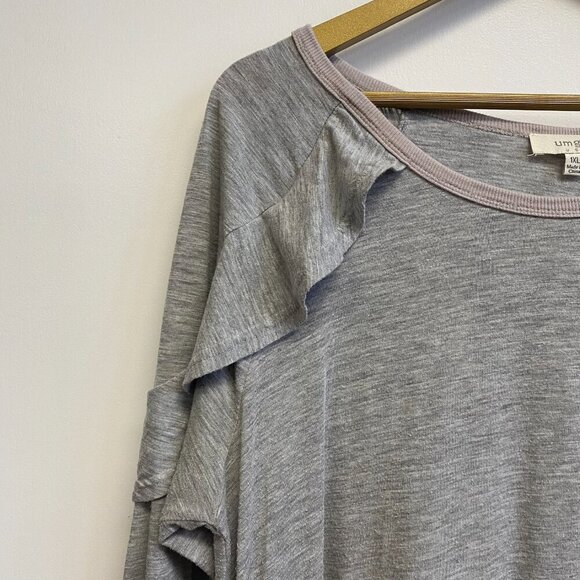 Umgee Gray Ruffle Long Sleeve Dress - Picture 6 of 11